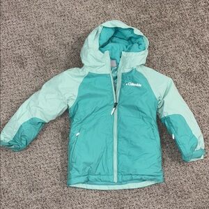 Columbia Aqua and Light Blue Hooded Jacket